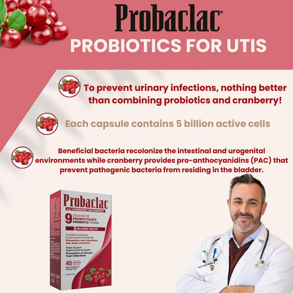 PROBIOTICS for UTIs, with Cranberry Formula, Urinary & Digestive Health Support,Multi-Strain probiotic and lactic Ferment Complex (9 strains) (2)