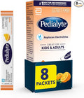 Pedialyte Electrolyte Powder, Hydration Drink for Kids & Adults, Orange, 8 Powder Packets
