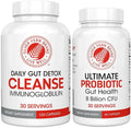 Silver Fern Gut Rehab Kit - 30 Day Supply - Cleanse Daily (1 Bottle = 120 Capsules) & Ultimate Probiotic (1 Bottle = 60 Capsules) - Immunoglobulins & Spore Forming Probiotics