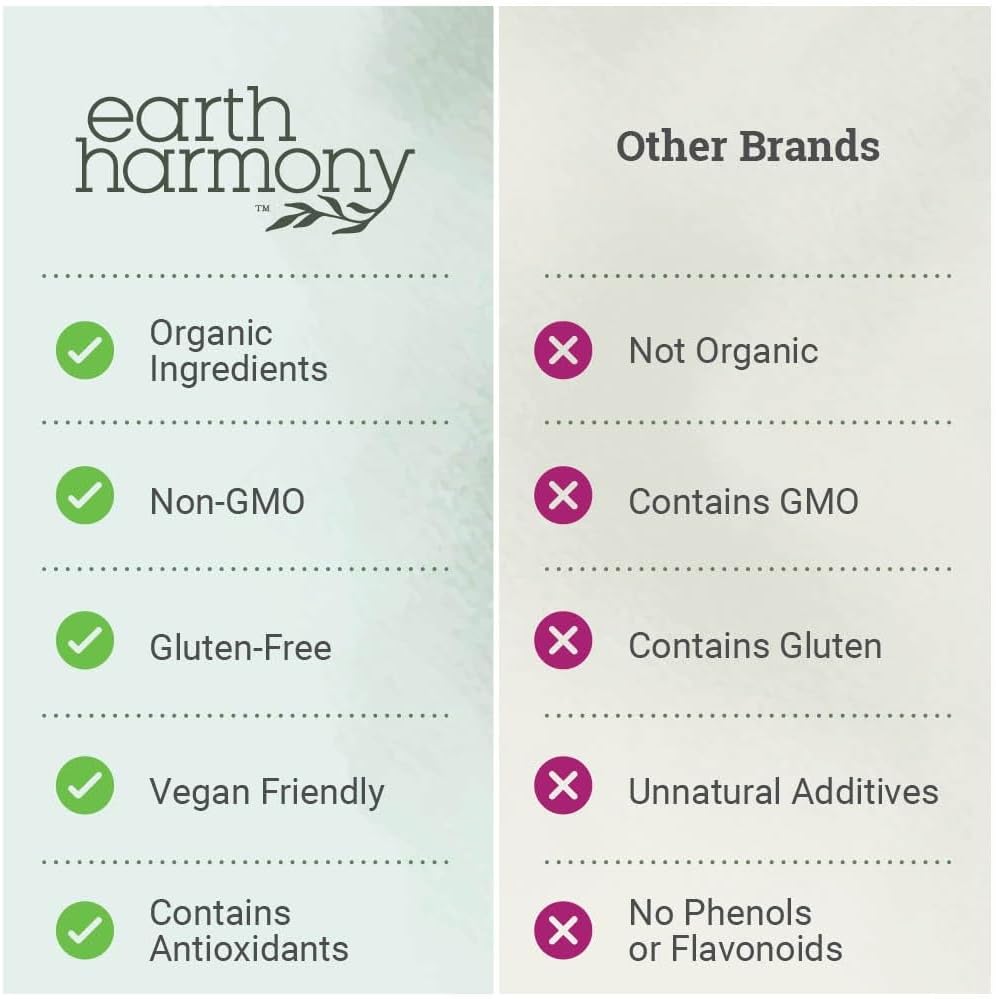 Earth Harmony Organic Turkey Tail Mushroom Capsules (1200mg Pure Extract) - Superfood Mushroom Supplement Helps Support Brain Health - Premium Powder Extract - 120 Capsules (2-Month Supply)
