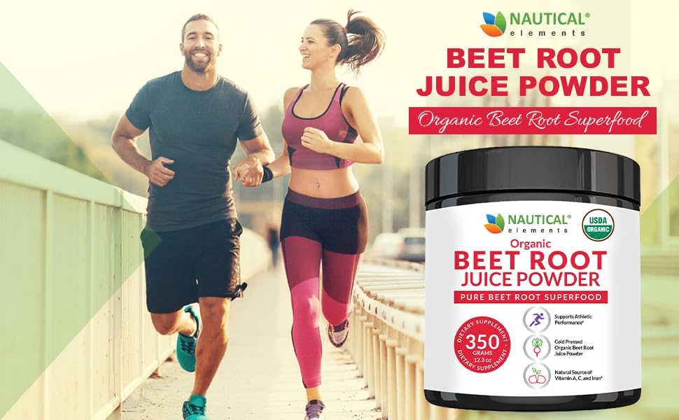 Organic Beet Juice Powder - 20:1 Concentration Beet Powder Organic - Circulation Support - Rich in Nitric Oxide - Cold-Pressed 100 Servings of Beet Root Powder Supplement- 12.3oz