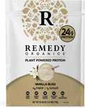 Remedy Organics Plant Based Protein Powder - Vanilla Bliss - 24g Non-GMO Protein, 4g Fiber, 1g Sugar, 21 Essential Vitamins & Minerals, Pre & Post Workout, No Seed Oils, Dairy-Free, Gluten-Free