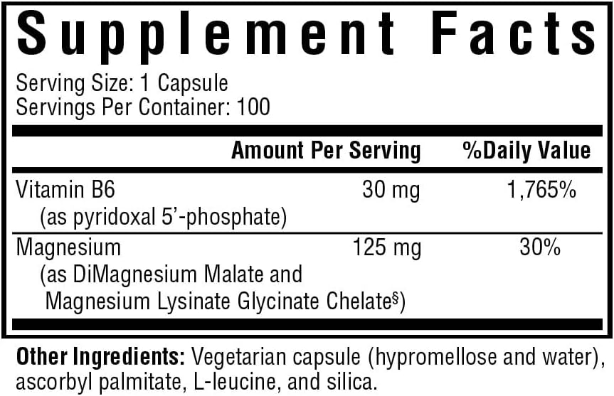 Seeking Health Magnesium Plus, Physician Formulated Vitamin B6 Plus Magnesium Supplement, Supports Better Sleep, Mood Support, Vegetarian Capsules (100 Capsules)