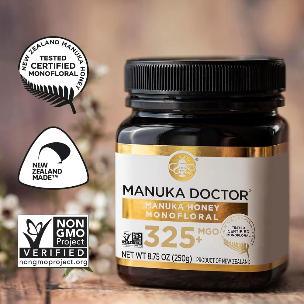 Manuka Doctor - MGO 325+ Manuka Honey Monofloral, 100% Pure New Zealand Honey. Certified. Guaranteed. Raw. Non-GMO (8.75 oz)