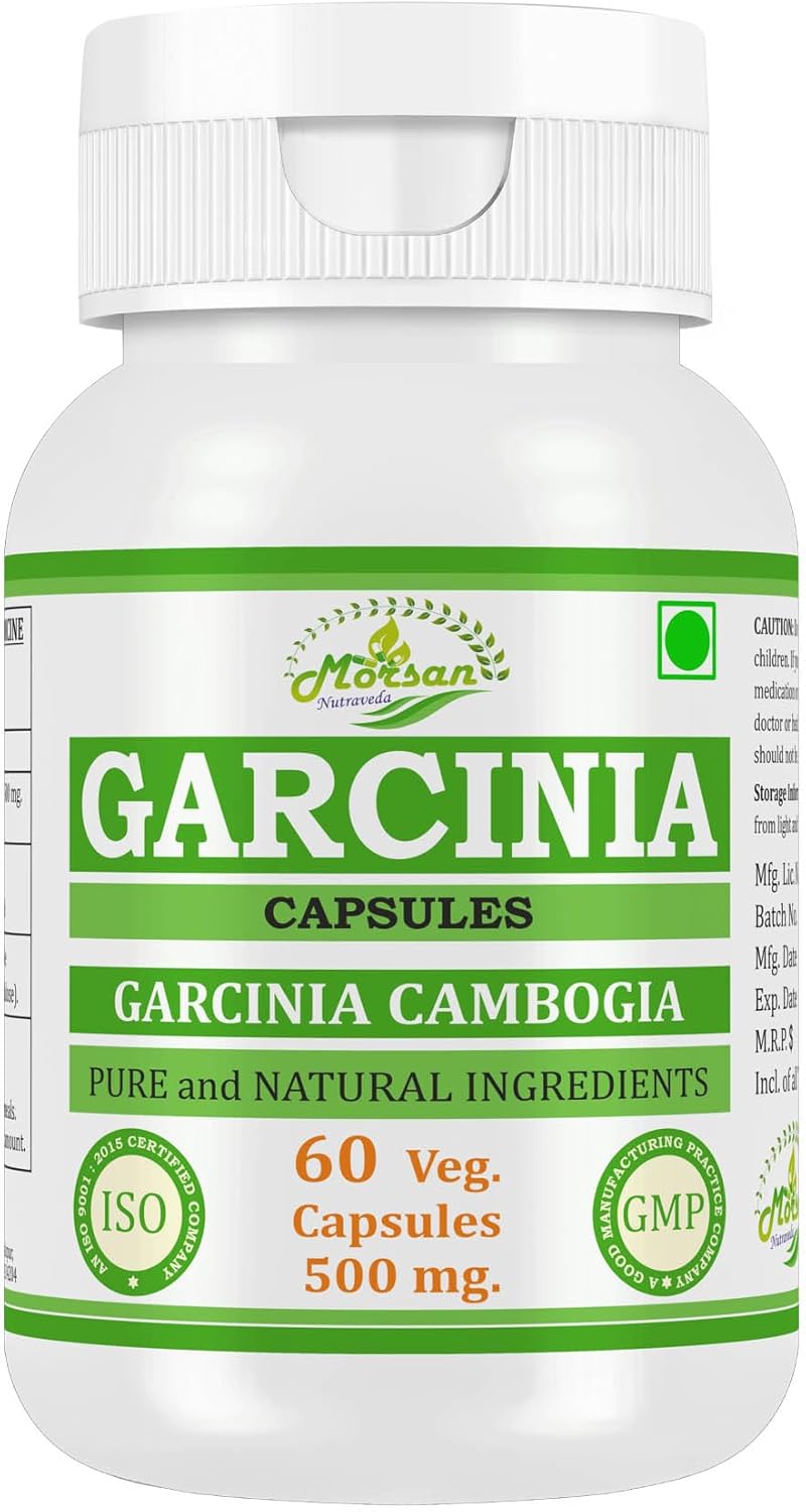 Natural and Pure Herbal Garcinia CAMBOGIA (Garcinia) Extract Capsules | Highest Potency, 100% Herbal Product | Pack of 60 X 500 mg. Veg. Capsules (Pack of 4 Jar)