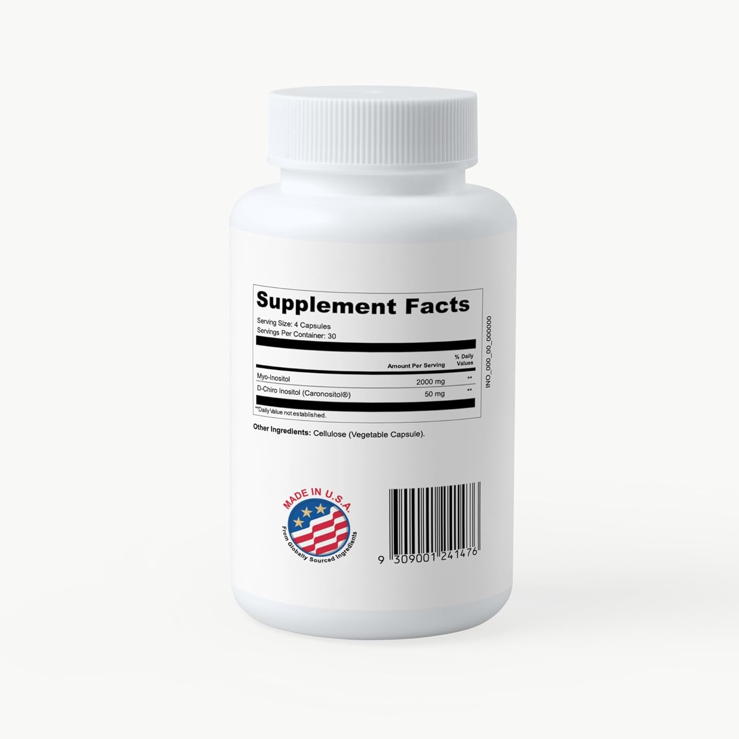 Pure 40:1 Inositol - Myo + D-Chiro Inositol Supplement - for Women with Fertility, Skin, & Menstrual Cycle Needs - 1 Bottle
