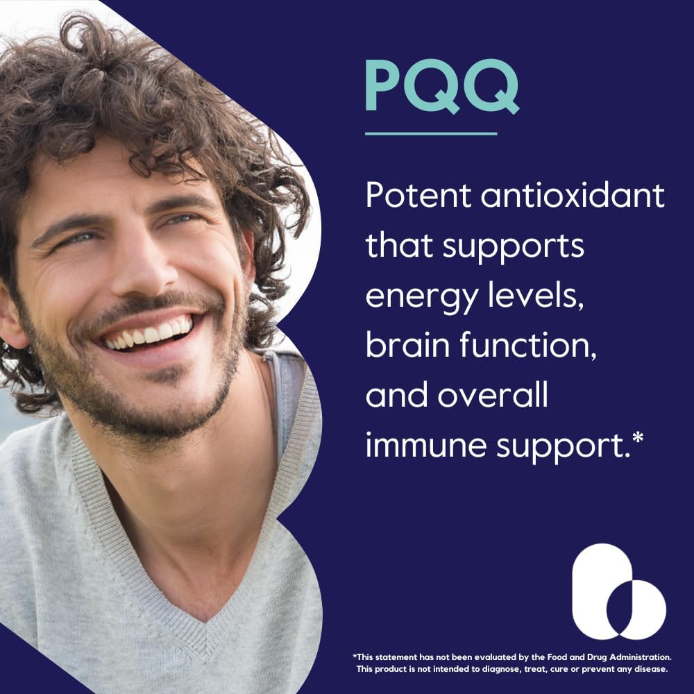 BESTVITE PQQ 40mg (Pyrroloquinoline Quinone) (120 Vegetarian Capsules) (60 x 2) - No Stearates - Vegan - Non GMO - Gluten Free
