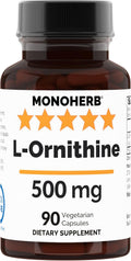 L-Ornithine 500 mg - 90 Veg Capsules - 90 Servings