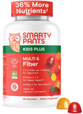 SmartyPants Kids Multivitamin & Fiber Gummies: Prebiotic Fiber to Support Kids Digestion with Vitamin D3, C, Vitamin B12, B6, A, Zinc, Biotin, Folate, Three Fruit Flavors, 90 Count (30 Day Supply)