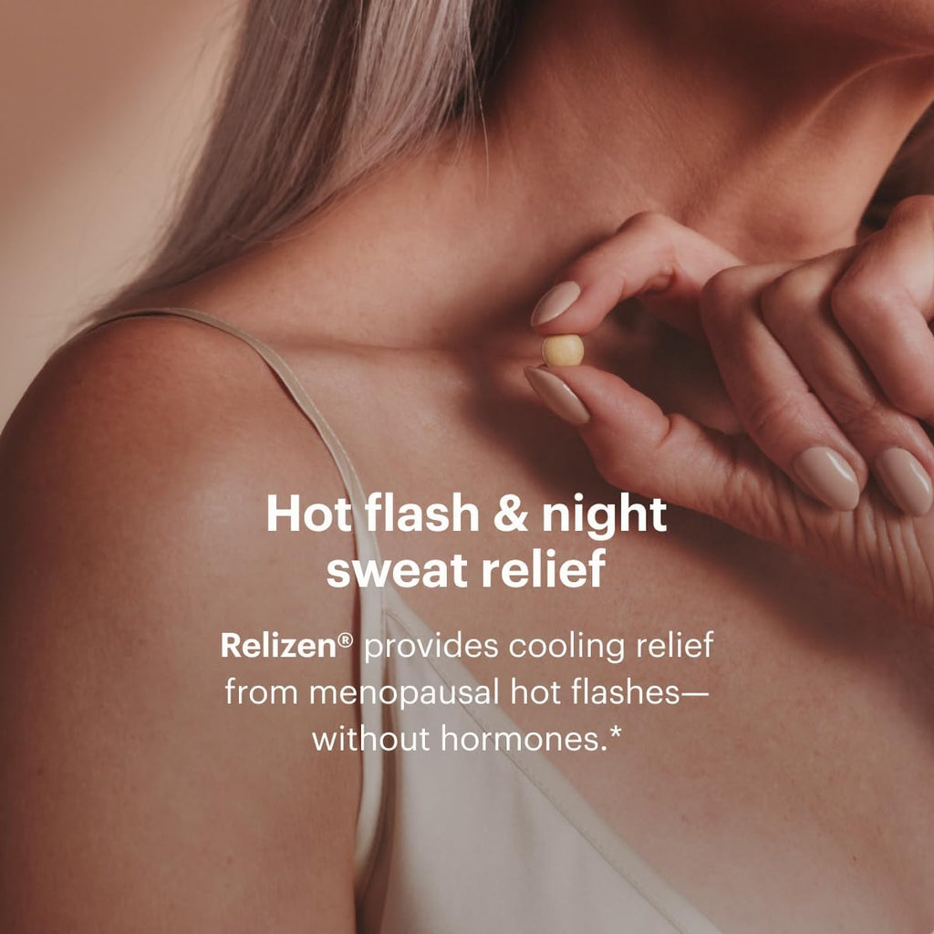 Relizen by Bonafide. Relief from Menopausal Hot Flashes & Night Sweats. — 1-Month Supply (60 Tablets)