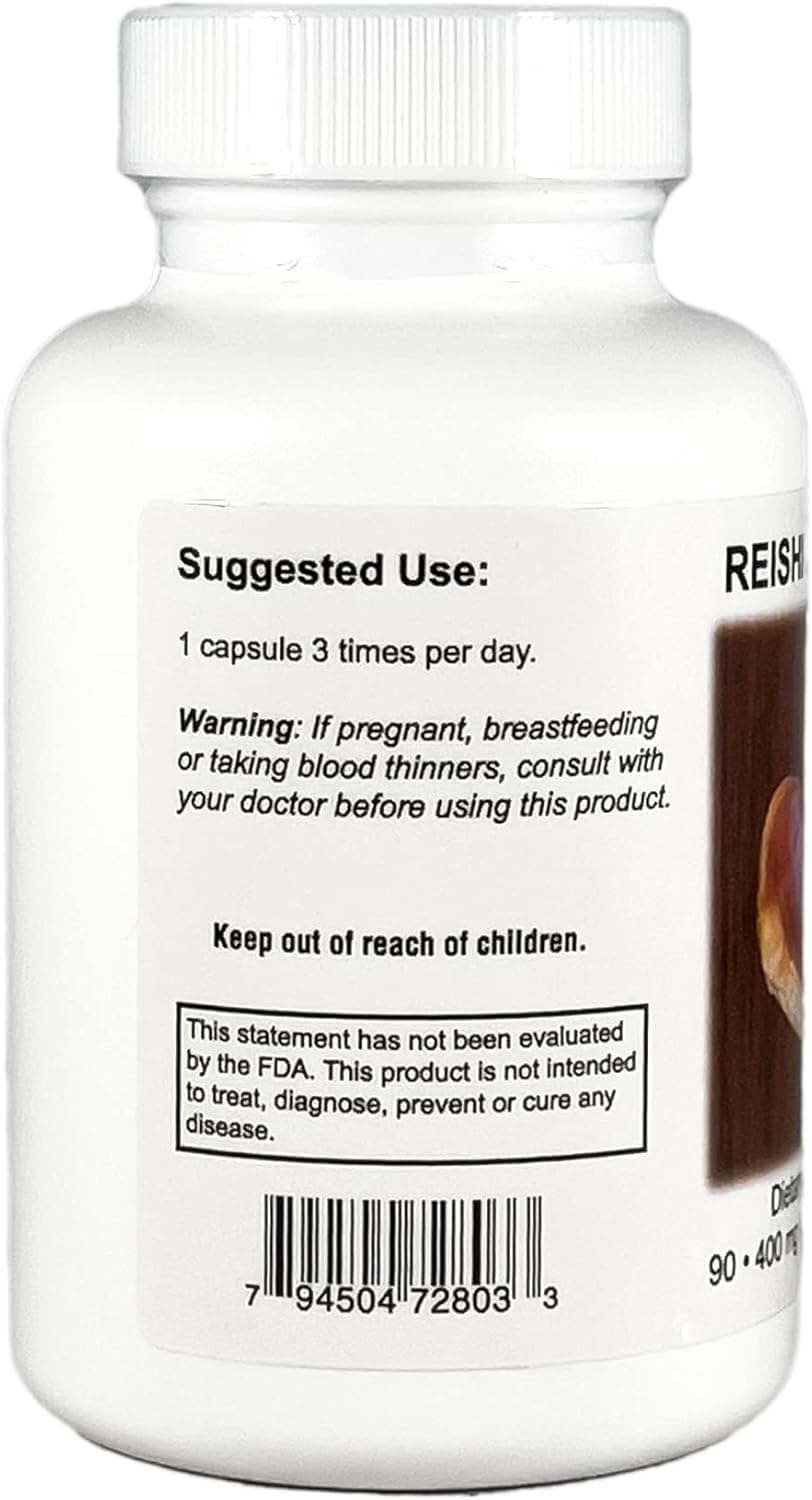 Supreme Nutrition Reishi Supreme, 90 Pure Reishi Mushroom Vegetarian Capsules (90 Count (Pack of 2))