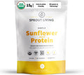 Sprout Living Simple Sunflower Seed Protein Powder, 15 Grams Organic Plant Based Protein Powder Without Artificial Sweeteners, Non Dairy, Non-GMO, Vegan, Gluten Free, Keto Drink Mix (1 Pound)