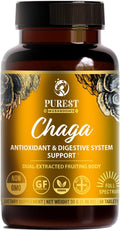 Chaga Mushroom Extract Tablets - 30g Monthly Supply - Dual-Extraction Fruiting Body - 35%+ Beta-glucans + Active Compounds - Wild Harvested Pure Birch Tree Grown - No Fillers or Additives