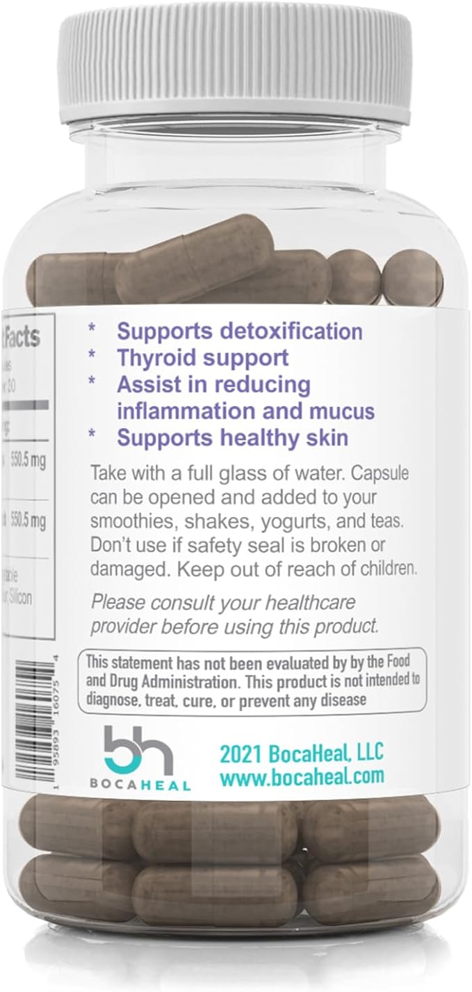 Purple Seamoss + Bladderwrack Seaweed Capsules - 2202mg Complete Nutrient Profile, Wildcrafted & Wildharvested, Made in the USA, Rich in Minerals, 60 ct