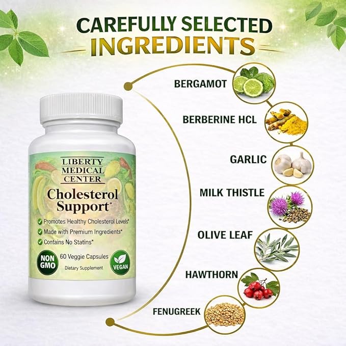 Cholesterol Formula by Dr. Rodney Malisos – Cholesterol Lowering Supplements for Heart & Liver Support with Bergamot, Berberine Garlic, Milk Thistle, Olive Leaf – 60 Capsules, 30 Days Supply