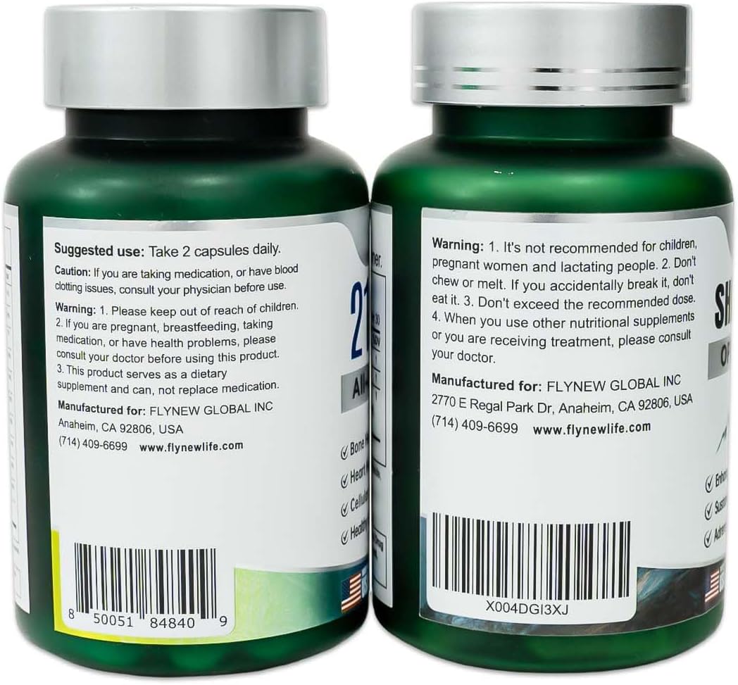 Shilajit for Men Women, Shilajit for Extra Power, Stamina & Immune Support, Multivitamin for Women Men, Womens Multivitamin for Bone, Skin & Immune Health Support, 60 Capsules Per Bottle