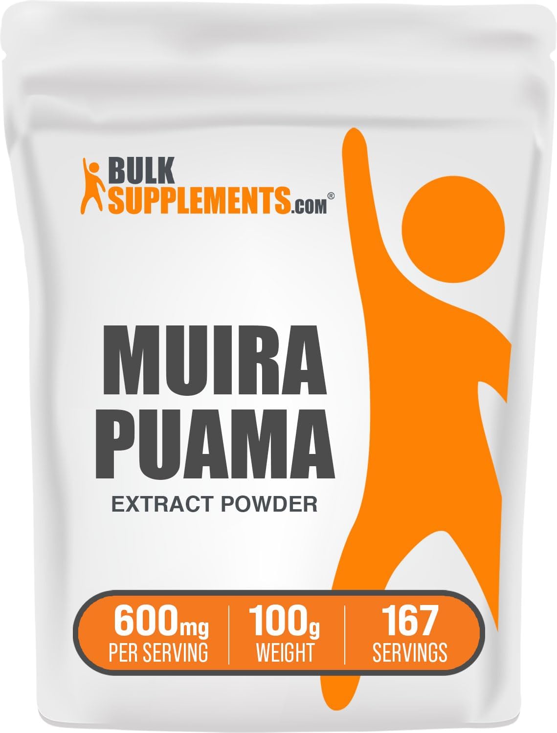 BulkSupplements.com Muira Puama Extract Powder - Muira Puama Supplement, from Muira Puama Bark - Herbal Supplement, Gluten Free, 600mg per Serving, 100g (3.5 oz) (Pack of 1)