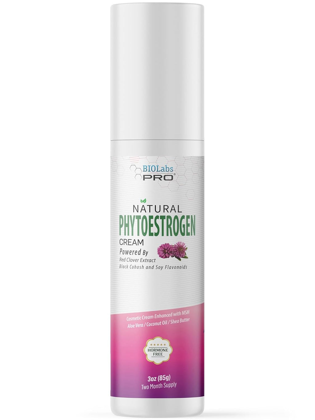 BIOLABS PRO Phytoestrogen Cream - Natural Plant Based Support, Hormone-Free Formula - Red Clover Extract, Black Cohosh & Soy Flavonoids - Two Month Supply - 3oz