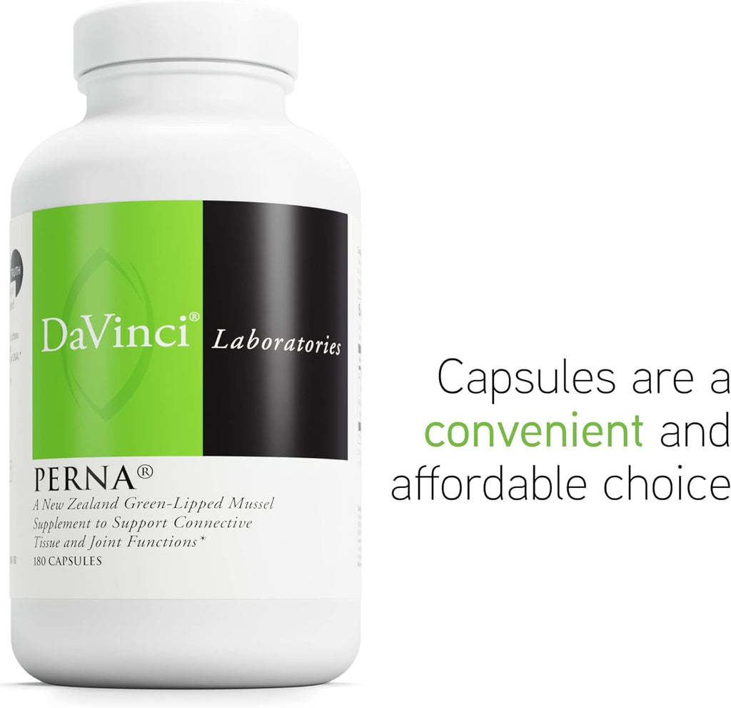 DAVINCI Labs Perna - Helps Support Joint Health with New Zealand Green Mussel, a Source of Omega-3, 6, 9 Fatty Acids, Glucosamine & Chondroitin - 180 Capsules (90 Servings)