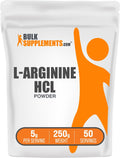 BulkSupplements.com L-Arginine HCl Powder - Nitric Oxide Supplement, Arginine Powder - Unflavored & Gluten Free, 5g per Serving, 250g (8.8 oz) (Pack of 1)