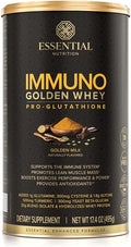 Essential Nutrition Immuno Whey - Hydrolyzed Whey Protein Powder, Whey Protein Isolate, 18g Protein Per Serving, Amino Acids, Glutathione Production - Turmeric Extract - Golden Milk - 17.4oz