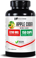 Apple Cider Vinegar Capsules 3200mg | 150 Vegan Capsules | Maximum Strength ACV Supplement | Natural Cleanse Support | Non-GMO & Gluten-Free | Made in USA