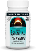 Source Naturals Essential Enzymes 500mg Bio-Aligned Multiple Enzyme Supplement Herbal Defense for Digestion, Gas, Constipation & Bloating Relief - Supports Immune System* - 60 Vegetarian Capsules