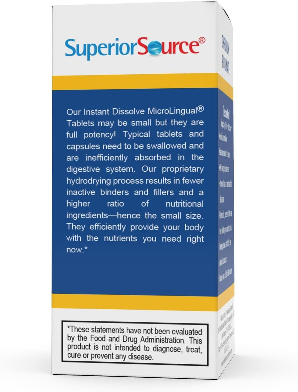 Superior Source Chromium Picolinate - Supplement Formula Supports Healthy Sugar Metabolism - 500 mcg, 50 Instant Dissolve Tablets