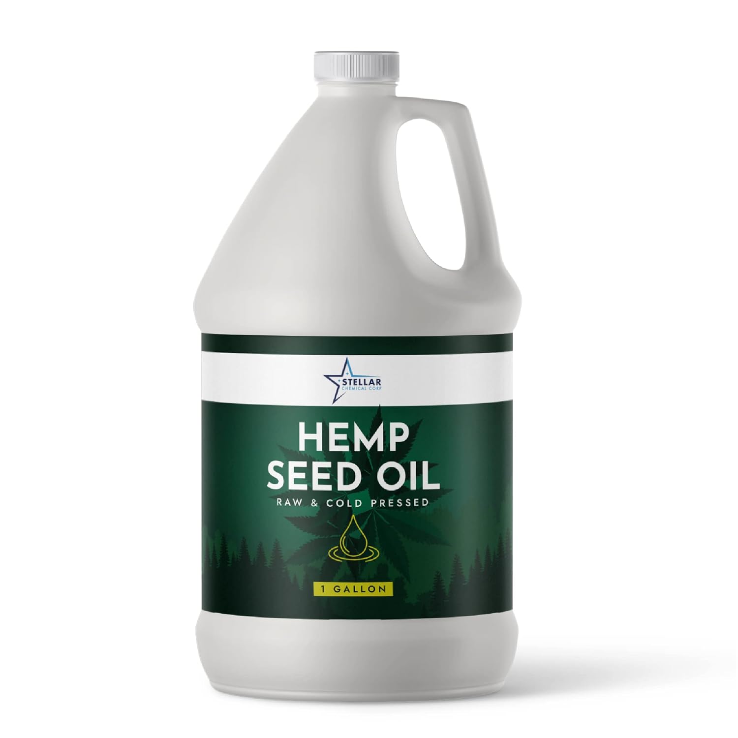 Stellar Chemical - Organic Cold-Pressed Unrefined Raw Hemp Seed Oil - Vegan - NON GMO -Gluten Free - Gluten Free - Keto -Rich in Omega 3 & 6 Fatty Acids (1 Gallon)