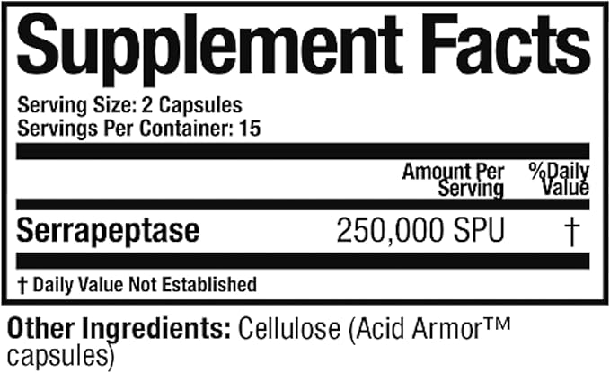 Arthur Andrew Medical, Serretia, Serrapeptase Formula for Muscle and Sinus Support, 30 Capsules