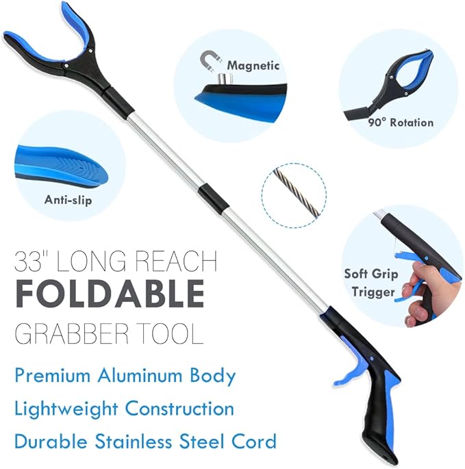 7pcs Hip Kit - Hip Kit for Seniors Total Hip Replacement Prime, Hip Replacement Kit After Surgery,Hip Kits with Hip Ice Pack,Grabber,Sock Aid,Leg Lifter,Shoehorn,Back Scratcher,Bath Loofah