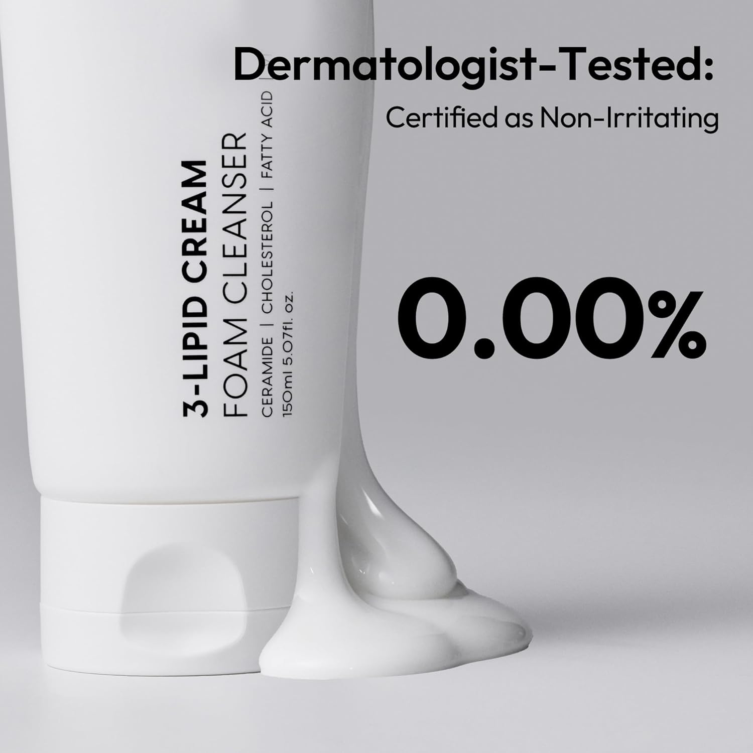 LAYERLAB Korean Face Wash with 5 Ceramides | Hydrating Low pH Cream Foam Cleanser for Sensitive Skin | Helps Support Moisture Barrier, Non-Drying, For All Skin Types 150ml 5.07 fl oz (White)