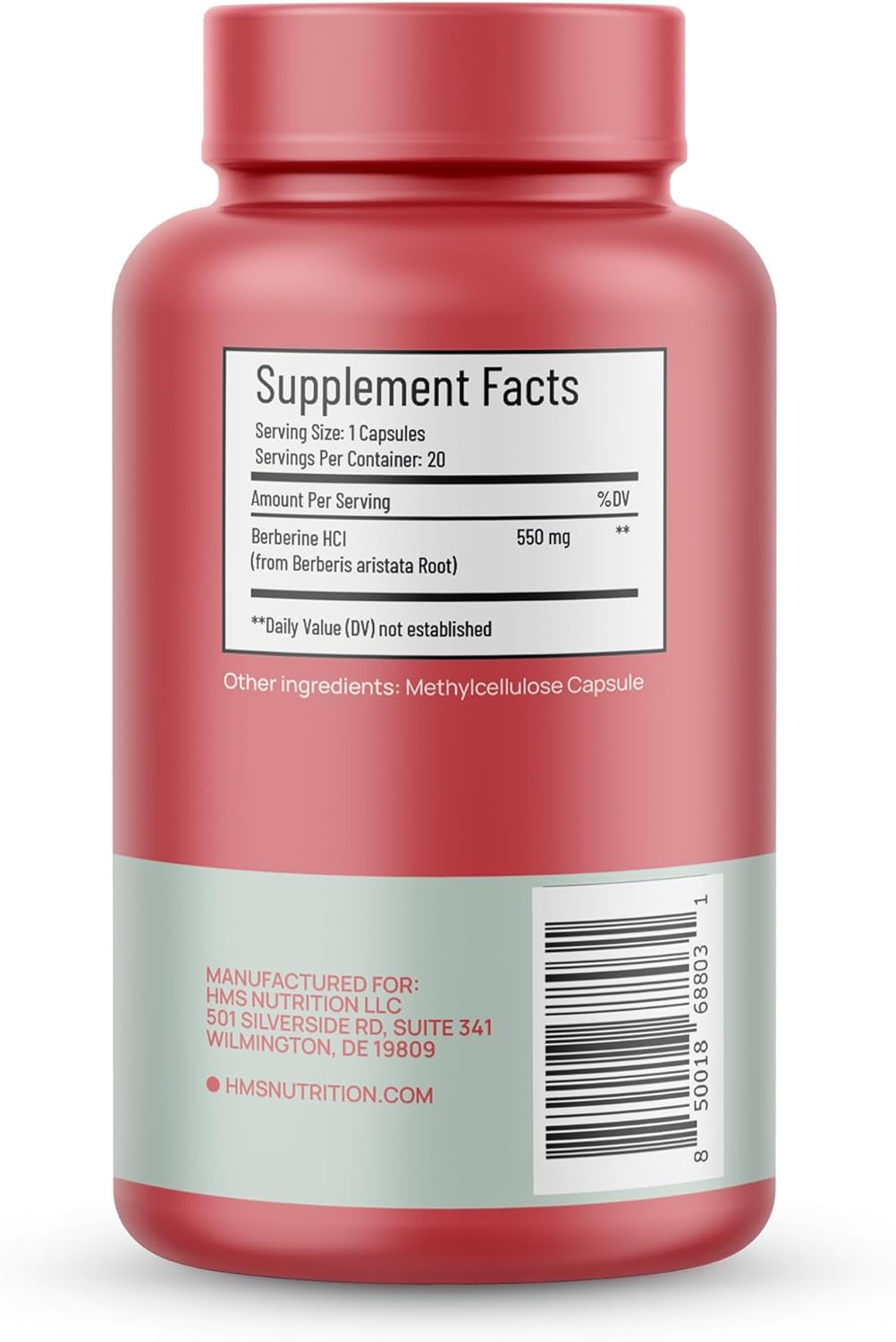 Berberine HCL 550mg, Berberine Supplements from Berberis Aristata Root for Immune System, Circulatory System, Weight Management & Intestinal Health, Vegan & Gluten Free, 120 Capsules