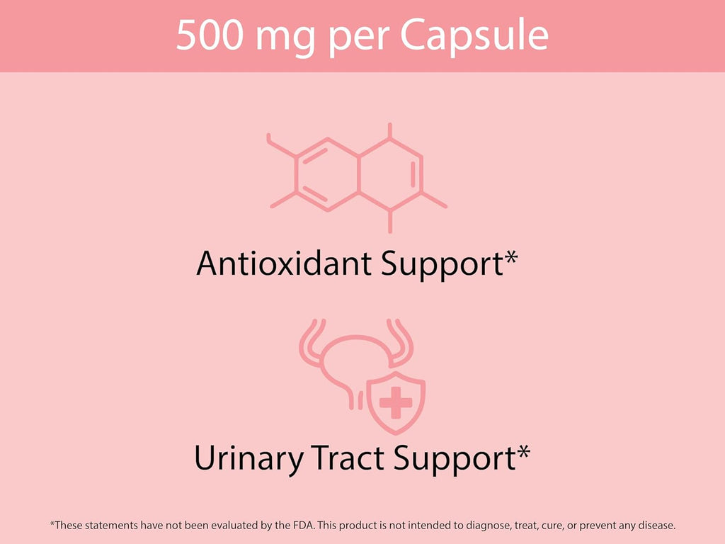 KOYAH - Organic Cranberry Capsules – 500 mg, Freeze-Dried, Whole-Berry, Vegan, Non-GMO, Supports Urinary Tract & Antioxidant Health, 60 Capsules