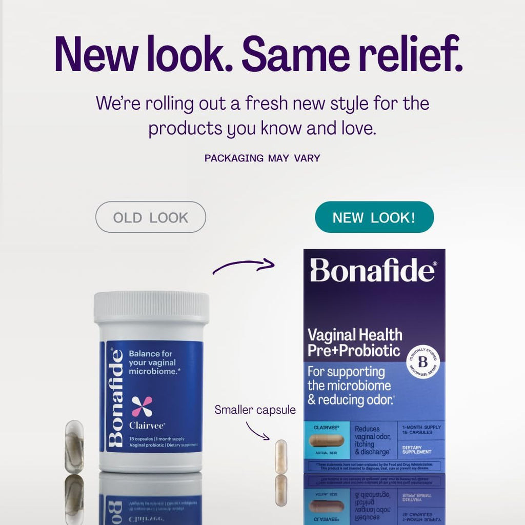 Clairvee by Bonafide. Vaginal Probiotic for Relief from Odor, Itching, & Discharge. — 2-Month Supply (30 Capsules)