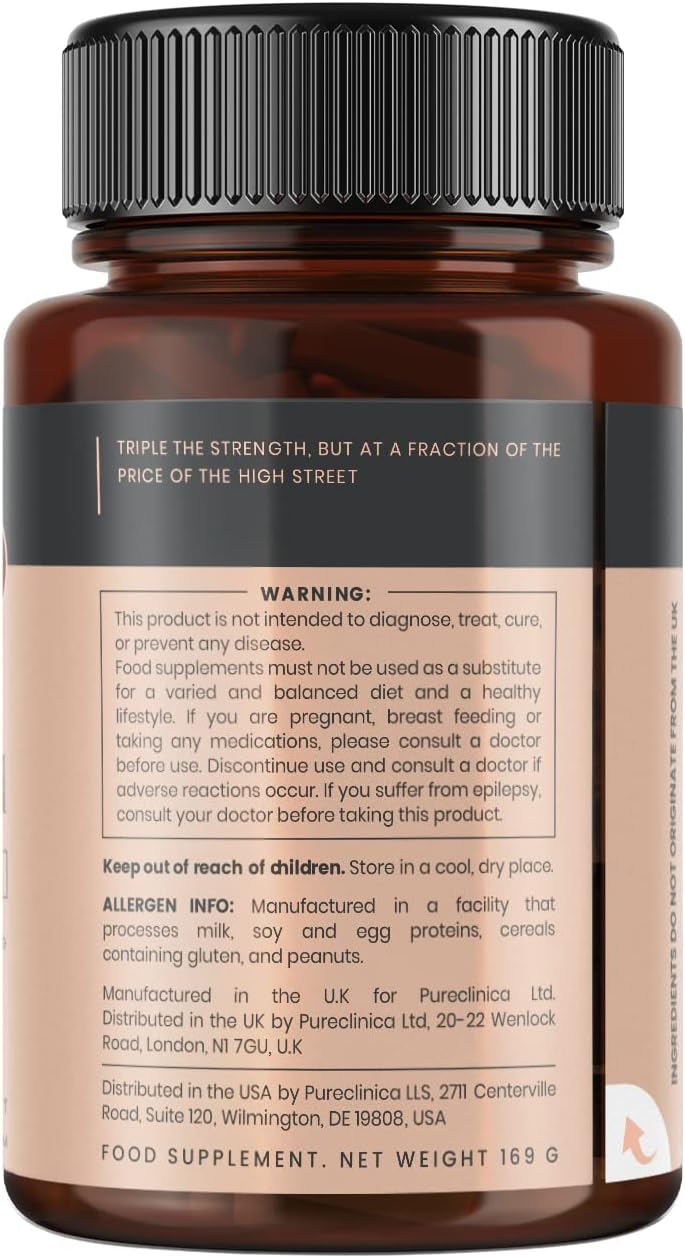 pureclinica Hyaluronic Acid 300mg x 1080 Tablets (6 Bottles of 180 Tablets - 3 Years Supply). Triple Strength Hyaluronic Acid. 300% Stronger Than Any Other HLA Tablet