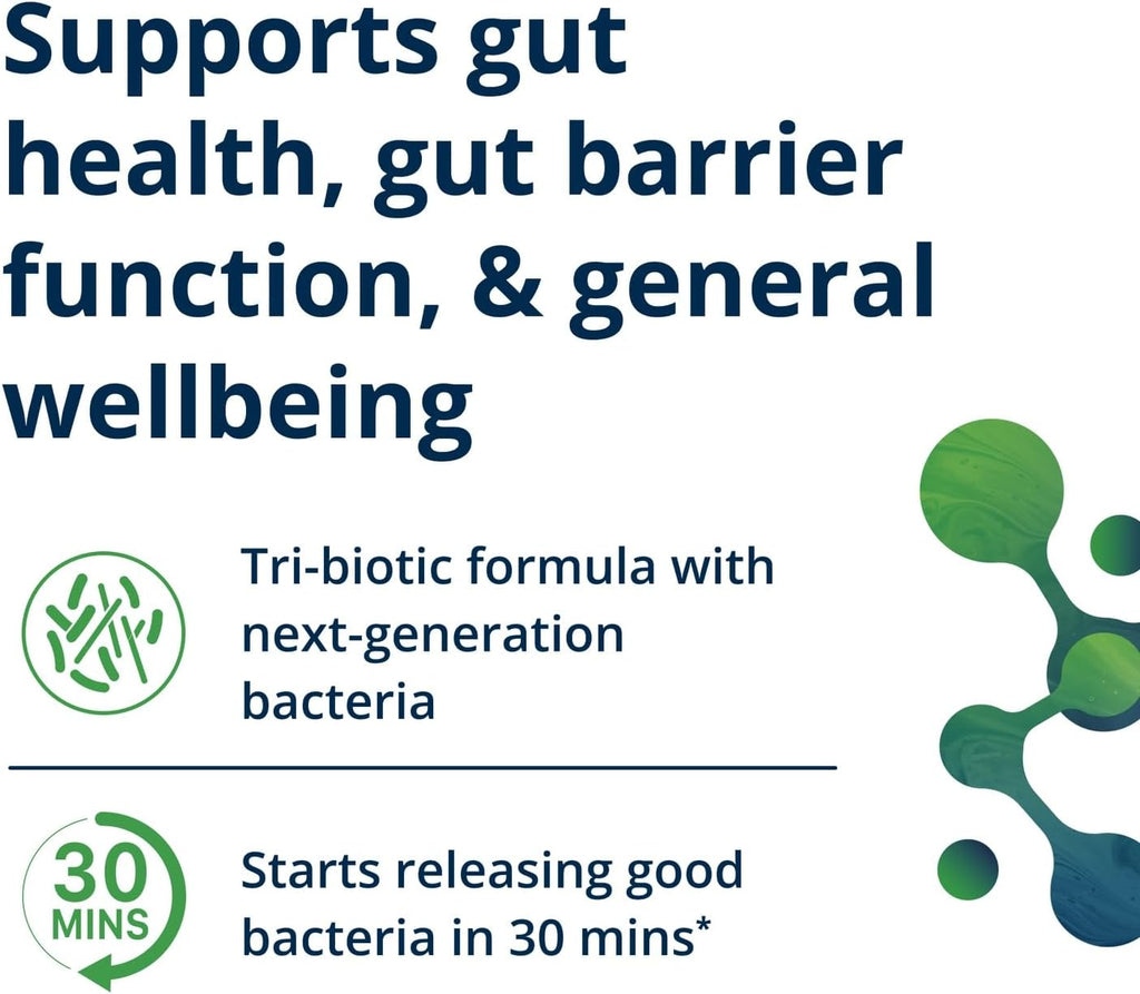 Metagenics UltraFlora Triplebiotic - Shelf-Stable Digestive Supplement with Akkermansia for Gut Health, Microbiome & Immune Support* - Contains Prebiotic, Probiotic & Postbiotic - 30 Capsules