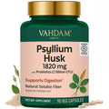 VAHDAM Psyllium Husk Capsules 1800 mg with Probiotics (2 Billion CFU) | Supports Digestion & Gut Health | 90 Veggie Capsules