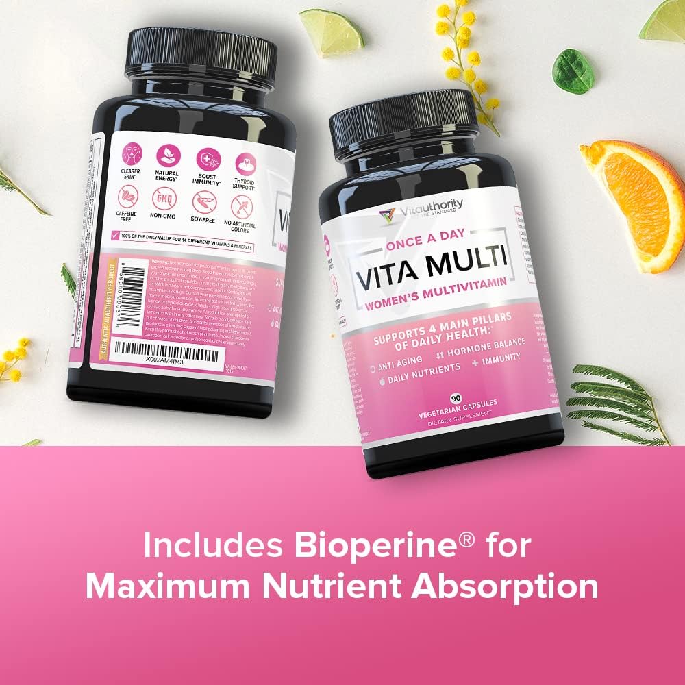 Multivitamin for Women Women’s Daily Multi-Vitamin Supplement with DIM, Iodine, Ashwagandha Supports Youthful Complexion, Healthy Cortisol and Estrogen Balance 30 Day Supply