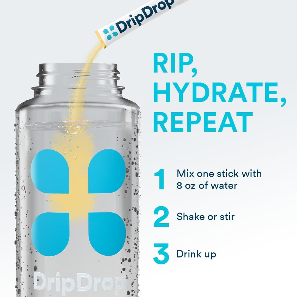 DripDrop Sugar Free Hydration Packets - Zero Citrus Variety Pack - Single Serve Electrolytes Powder Drink Mix - Cherry Limeade, Citrus, Orange, Strawberry Lemonade - Non-GMO, Gluten Free - 32 Sticks