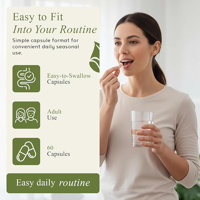 Allergy Relief Capsules with Quercetin, Nettle Root, Bromelain, & Acetyl L-Cysteine- Comprehensive Seasonal Allergy & Sinus Support Formula for Respiratory Wellness 60 Capsules (Pack of 3)