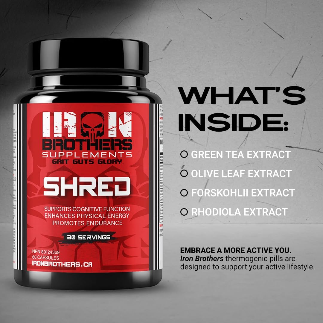 Iron Brothers Thermogenic Fat Burner – Metabolism & Appetite Support – Grains of Paradise, Green Tea & Infinergy Caffeine – Energy & Weight Loss – 60 Veggie Capsules