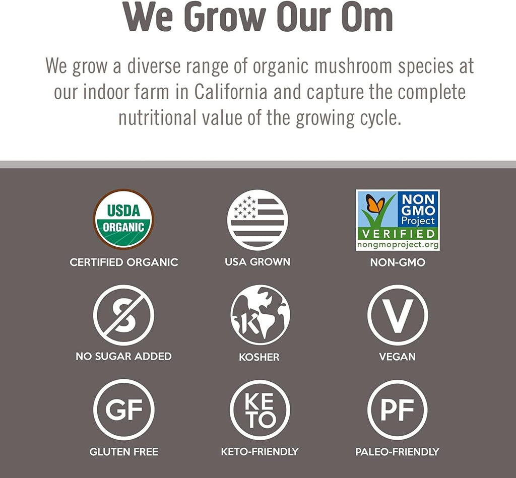 OM MUSHROOM SUPERFOOD Chaga Organic Mushroom Powder, 3.5 Ounce, 50 Servings, US Grown, Sacred Antioxidants & Immune Support, Superfood Mushroom Supplement