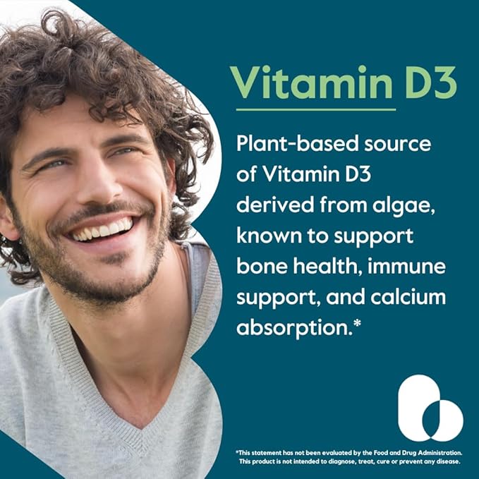 BESTVITE Vegan Vitamin D3 2500 IU (120 Vegetarian Capsules) - No Stearates - Vegan - Non GMO - Gluten Free
