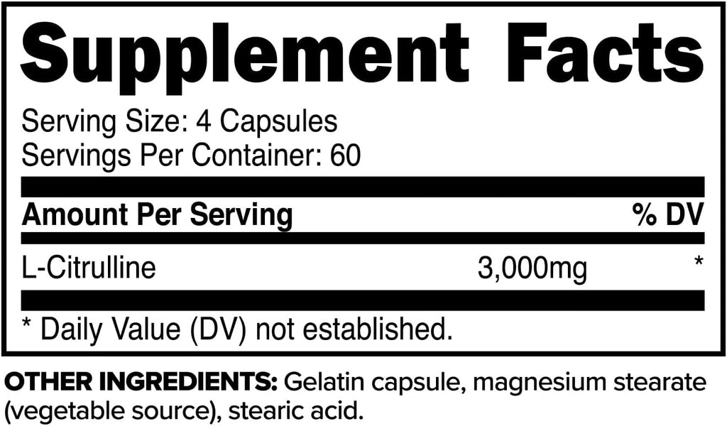 Primaforce L-Citrulline 3000mg, 240 Capsules, 60 Servings