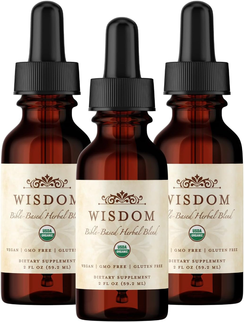 Organic Turmeric, Frankincense and Myrrh – Herbal Supplement Blend for Energy, Detox, Focus, Immunity & Stress – Non-GMO Vegan Tonic with Milk Thistle – Wisdom Bible Based Blend – 2oz Liquid Drops