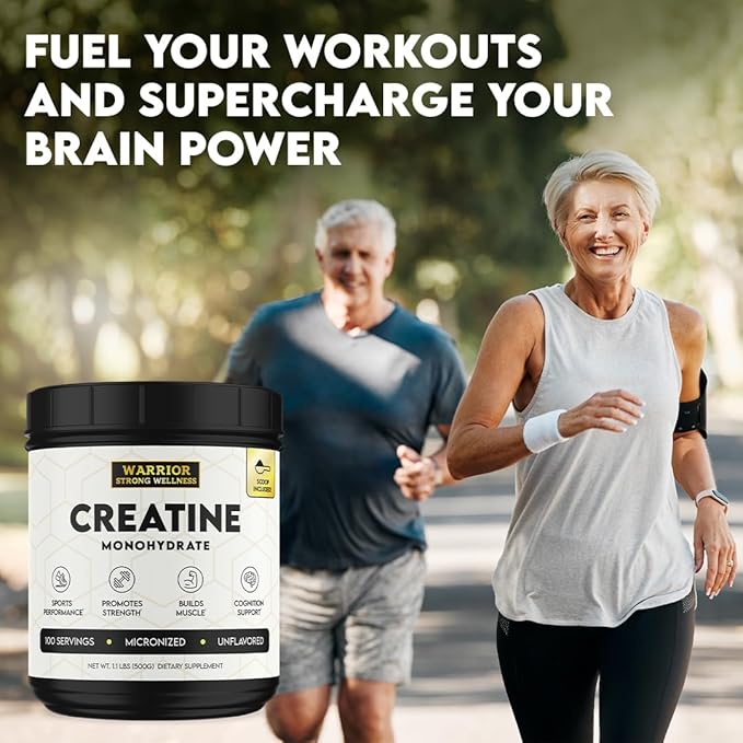 Creatine Monohydrate Powder 1 lb, 100 Servings, ISO Certified Tested Vegan, Unflavored Micronized Powder- Support Muscles, Cellular Energy & Cognitive Function