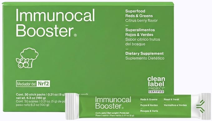 Immunocal Booster – Supplement with Over 50 Fruits & Veggies, Relieves Inflammation, Immune Support, Antioxidant, Selenium + Sulforaphane (Nrf2 Activator™) | Gluten Free, Sugar Free | 30 Servings