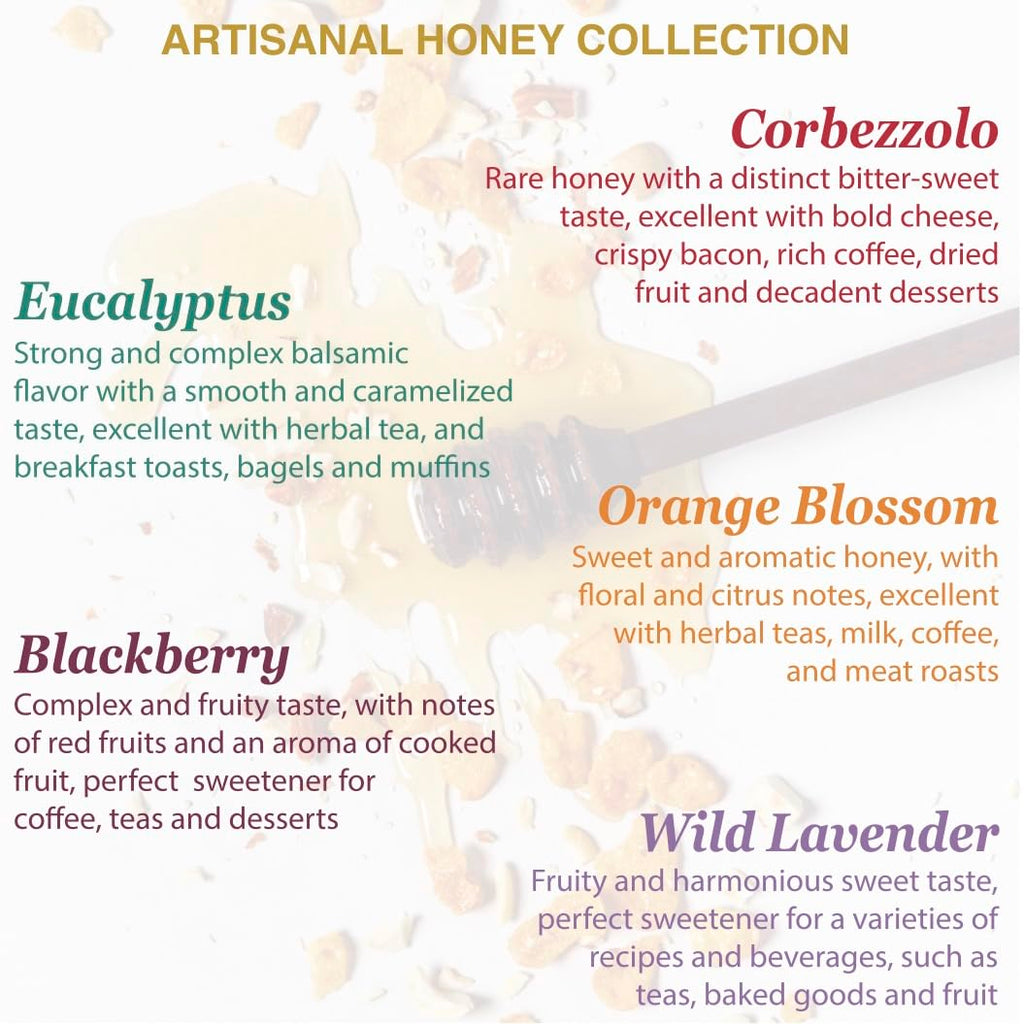 Wild Lavender Organic Raw Honey from Wild Lavender Flowers, Artisanal Fruity and Harmonious Sweet Honey from Sardinia, Italy - (250gr) 8.8 oz