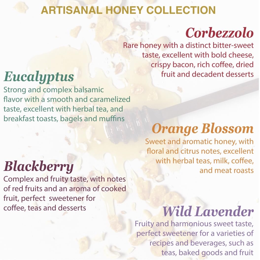 WellEatable Blackberry Organic Raw Honey from Wild Blackberry Flowers, Artisanal Complex and Fruity Honey from Sardinia, Italy - 8.81 Ounce (Pack of 4)